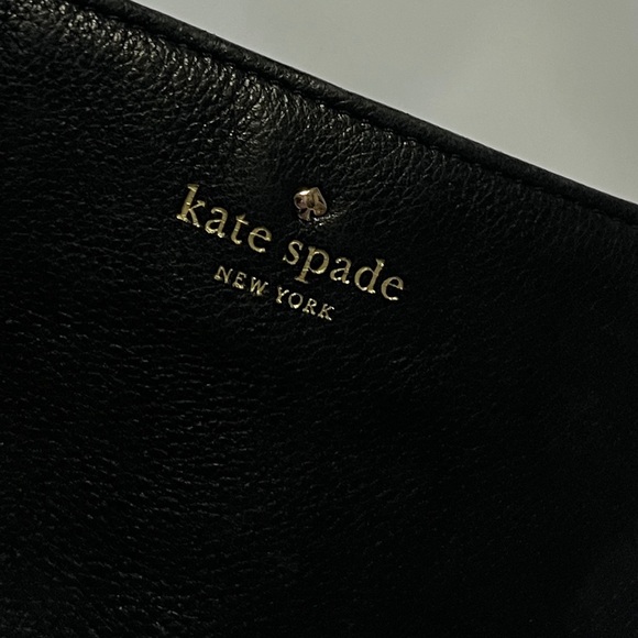 Kate Spade rare white gold crossbody black soft pebble leather bag with links - Picture 8 of 8